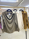 Collar Cowl Neckline Long Sleeves satin Tops